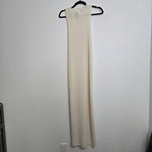 Selected Femme S Tenna Twist Ankle‎ Maxi Dress Ribbed Elegant Sleeveless Neutral